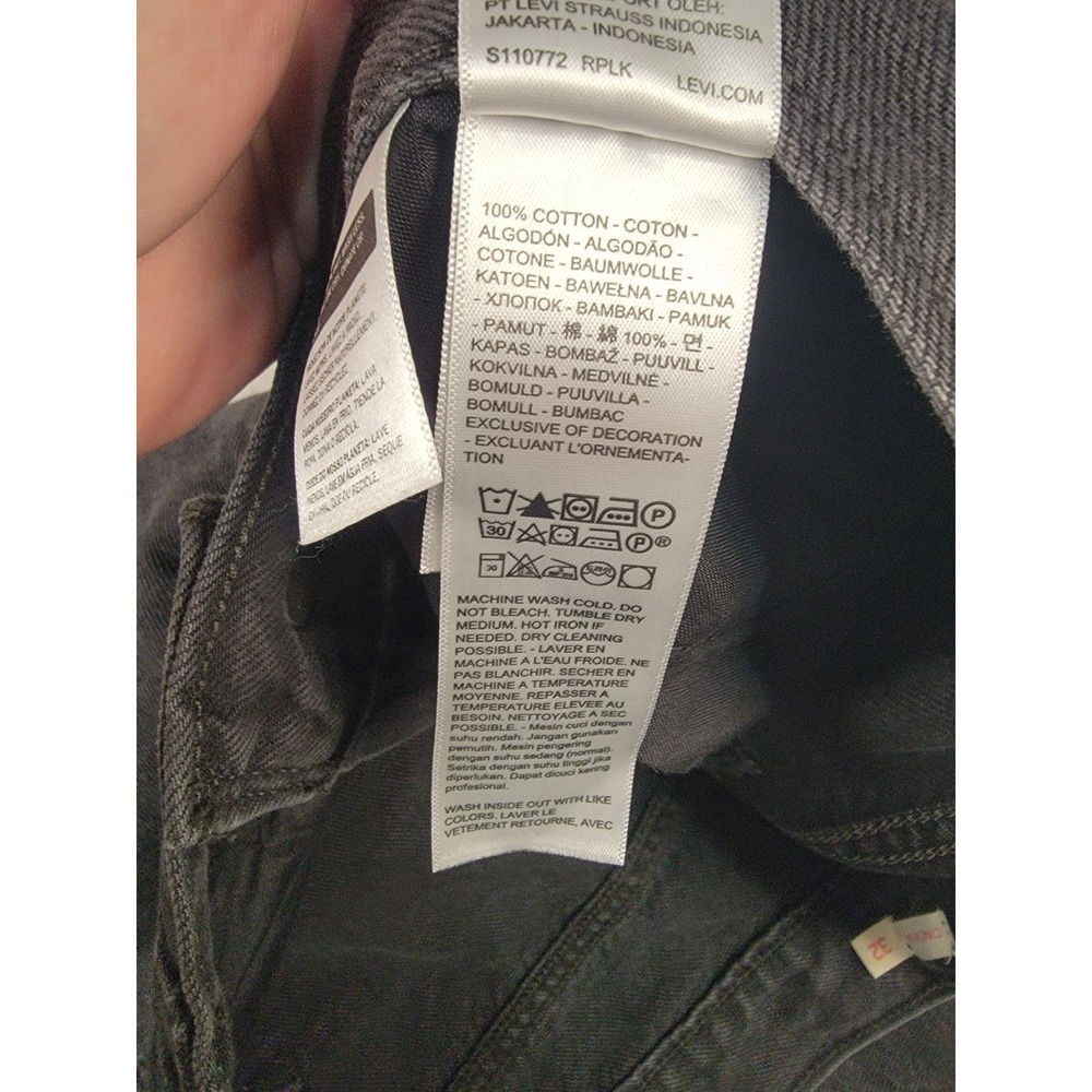 Levi's Cinch Baggy Jeans W32 L31 Washed Black Wide Leg 100% Cotton Denim - Picture 13 of 13